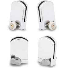 4 x Kudos Shower Door wheels and guides 2 top rollers and L+R bottom guides