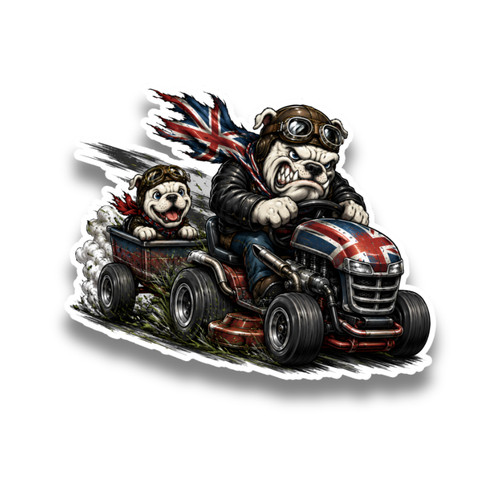 British bulldog lawn mower - british,