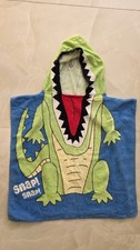 Kids Beach Swimming Poncho Boys Girls alligator Hooded Towel Bath used