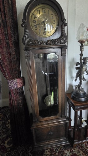 Art deco longcase clock - art,