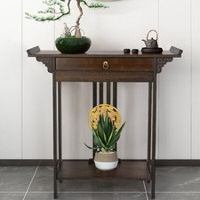 Ancient Oriental Entrance Console Table With Storage Drawer For Hallway Entryway