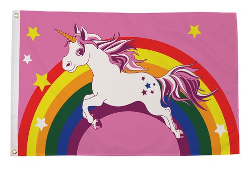 Unicorn rainbow small - small, flag