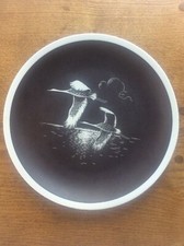 Freiberger Germany Porcelain Plate German Porzellan Flying SWANS Birds