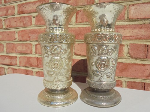 Pair antique mercury glass - pair,