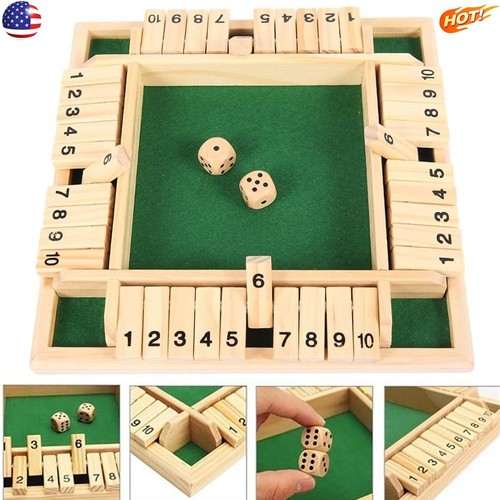 Wooden dice board game - dice, shut