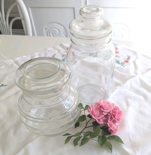 Two vintage pressed - , glass