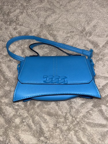 Women little blue hand bag - blue,