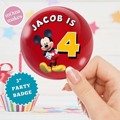 Mickey mouse birthday badge - mickey,