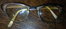 VTG 1950s 60s Gold Cat Eye