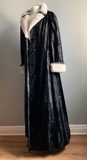 LONG FAUX FUR VELVET COAT 12 14 ASTRAKA pony skin duster evil stepmother VINTAGE
