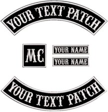 Custom Embroidered Top Rocker Name Tag Motorcycle Biker MC Rocker Patch 5Pcs Set