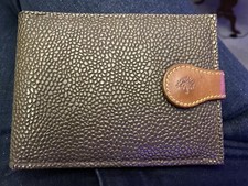 MULBERRY BROWN SCOTCH GRAIN LEATHER WALLET POCKET NOTE BOOK HOLDER DOCUMENT