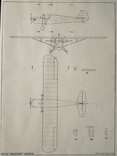 WW2 Great Britain Aircraft BRITISH TAYLORCRAFT AUSTER II Scale Design Plan c1943