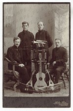 Cabinet Photo Four Men Guitar