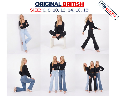 Womens flared jeans high - flared,