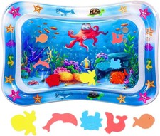 BabaBub Tummy Time Mat Inflatable Water Baby Playmat Sensory Toy... 