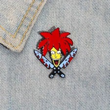 The Simpsons Pin Badge Sideshow Bob Enamel 90s Cartoon Tv Metal Enamel pin badge