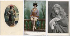 3 x Edwardian actresses postcards - Louie Pounds. Marie Studholme & Maude Fealy