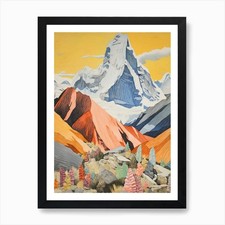 Ama Dablam Nepal 3 Colourful Mounta Framed Wall Art Poster Canvas Print Picture