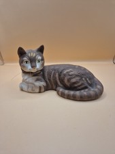 Vintage ceramic cat brown - vintage,