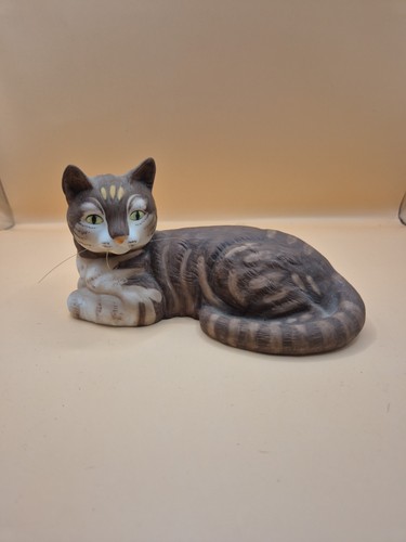 Vintage ceramic cat brown - vintage,