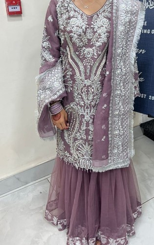 Purple embroidered salwar - purple,