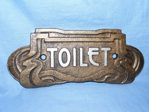 Toilet door sign cast - toilet,
