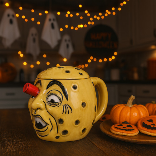 Moon face mug halloween - moon,