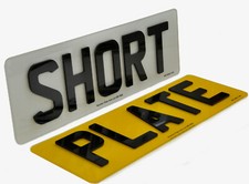 16" Short 4d Number Plates UK