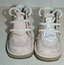 Girl's Pink 'Love Heart Kickers - Good Condition - Size EU22 (UK 5.5 Approx)