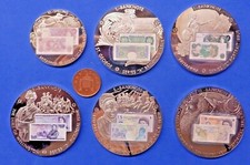 Historical British UK Banknotes Cupro-Nickel Proof Souvenir Medallions: See Menu