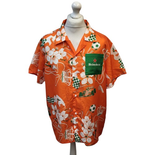 Heineken hawaiian shirt orange - heineken,
