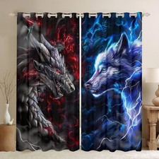3D Dragon Kids Window Curtains