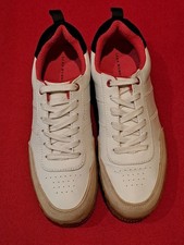 ZARA WOMAN Lady's Sneakers Low Top  Platform Wedge White Black/Red Accent Size 5