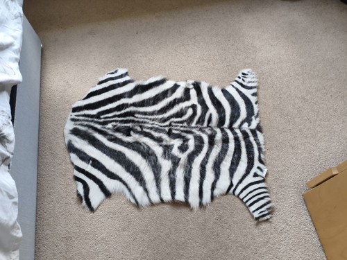 Zebra print skin rug - print, hide