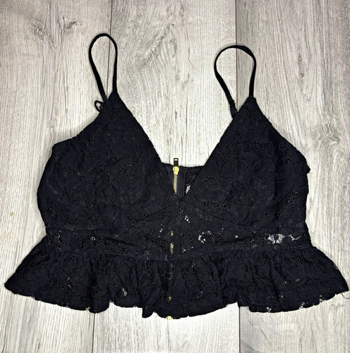 Primark black lace peplum - black, cami