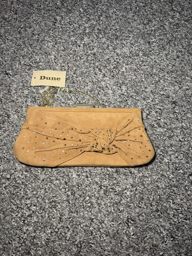 Dune london tan suede clutch - suede,