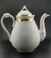 C F Haviland & Co Limoges tea Coffeepot White & gold Old Paris style 7" 6 cup