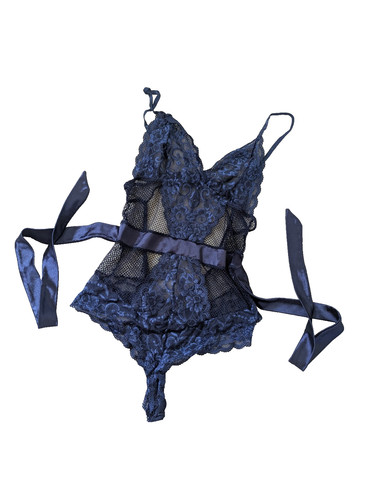 Blue lingerie bodysuit lace - blue,