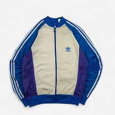 Vintage Adidas originals track jacket men’s large blue white full zip track top