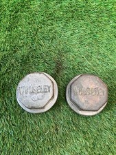 2X Vintage Wolseley Grease Hub Cap Covers Brass R89