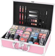82pc Vanity Case Vegan Make Up Carry Box Travel Beauty Cosmetic Storage Case Set