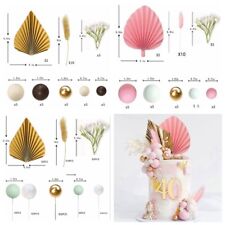 DIY Wedding Birthday Ornament Cake Decoration Toppers Leaf Flower Round Ball
