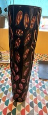 Unique signed tall glass vase
