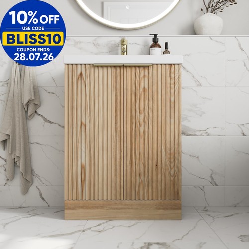 Fluted 600mm bathroom vanity - fluted,