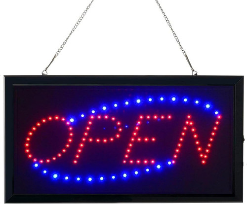 Led neon open sign flashing - open, sign,