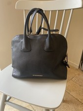 Burberry 'Orchard' Black Large Calf Grain Leather Bag Shoulder Strap Authentic 