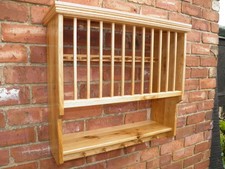Solid Rustic Oak Plate Rack 12