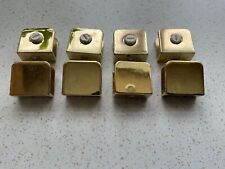 Gold Glass Shelf Supports - 8 off -Clip Brackets Clamp Mounting 3cm x 2.8cm x1cm