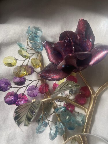 Glass crystal rose flower - glass,